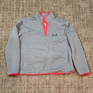 L.L. Bean Men's Zip Up Sweater in Gray and Red